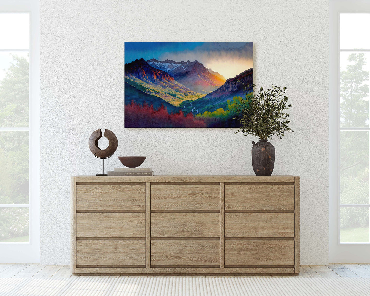 Telluride Colorado Art Ready To Hang Large Print, Oil Painting, Landscape, Mountains, Natural Beauty, Colorful