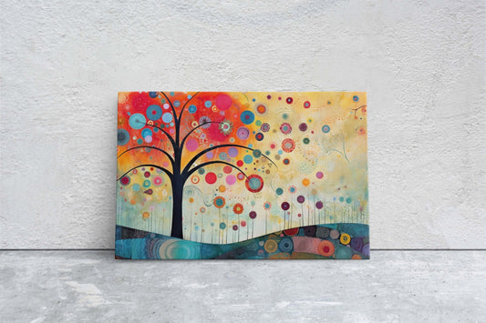 Tree of Life, Abstract Tree Art, Tree of Knowledge, Modern Tree Art, Bold Decor, Bright Color, Blossom Tree, Large Wall Art, Colored Forest