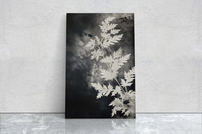 Black and White Floral, Botanical Art, Wildflower Decor, Farmhouse Print, Modern Art, Large Print, Framed Canvas