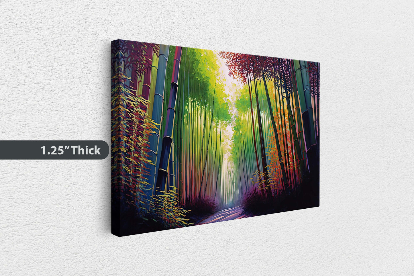 Arashiyama Bamboo Grove, Sagano Bamboo Forest,Canvas Art, Large Print, Painting, Landscape, Colorful