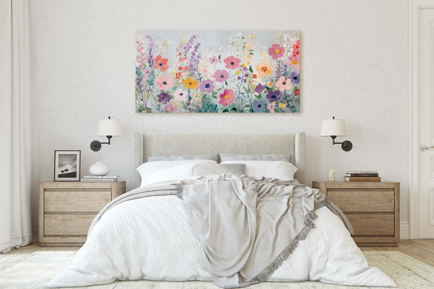 Painted Flowers, Wildflower Print, Scenic Painting Decor