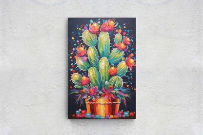 Colorful Cactus Painting, Southwest Decor, Desert Art, Southwestern, Framed Canvas, South West, Vibrant Painting