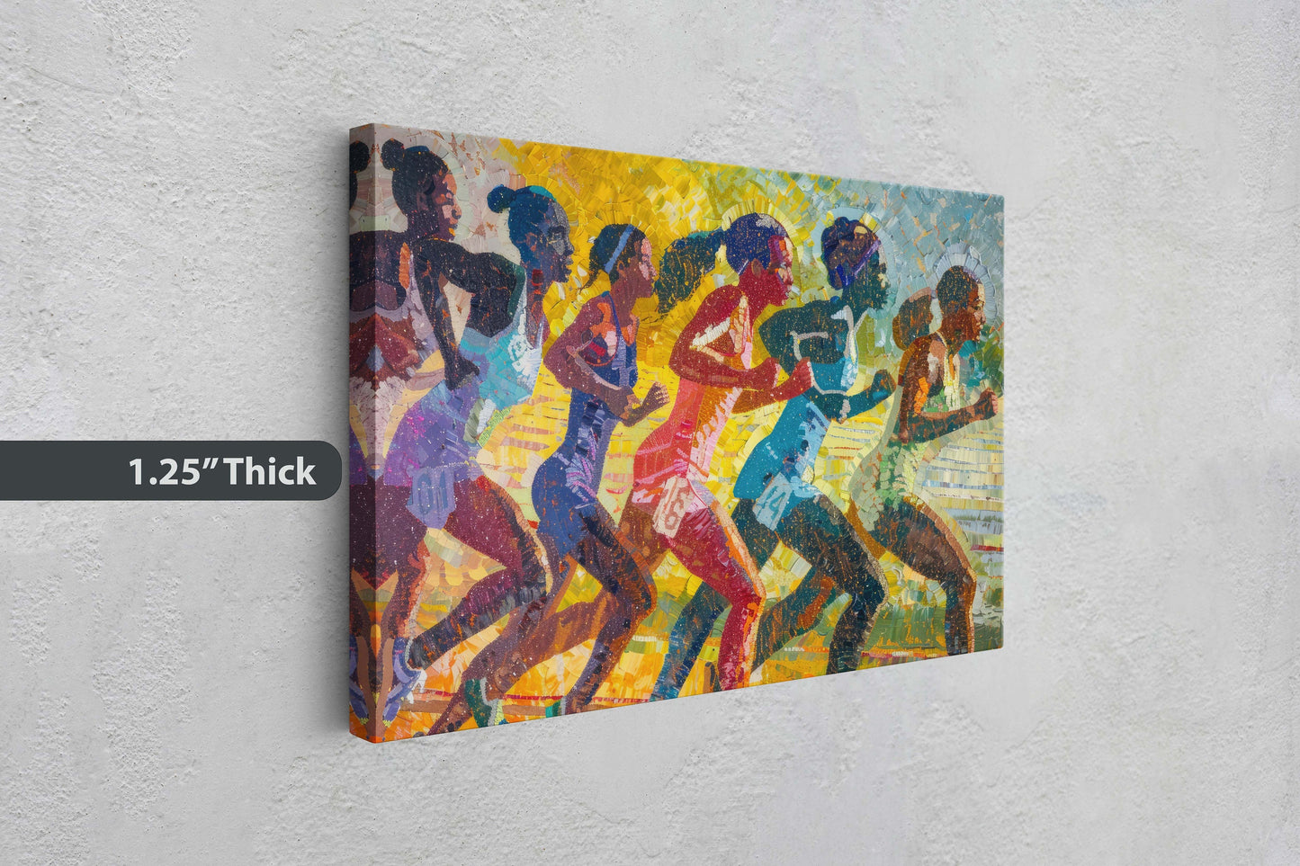 Women Track, Running Painting, Pointillism, Womens Sports, Girls Sports, Track and Field, Athlete Art, Sports Decor