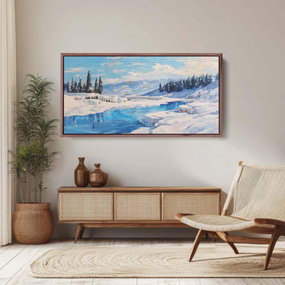 Pamukkale Turkey, Cotton Castle Painting, Thermal Pool Art, Nature Painting