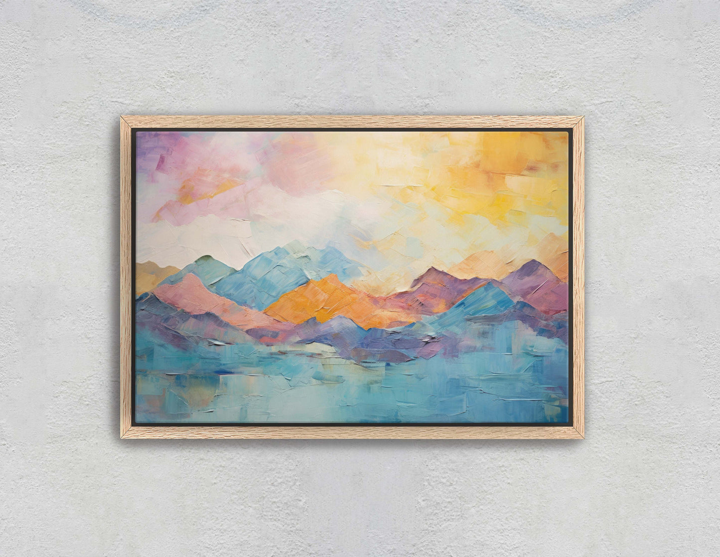 Abstract Mountains, Impressionist Art, Mountain Landscape, Scenic Decor, Painting Print, Framed Canvas, Large Art Print