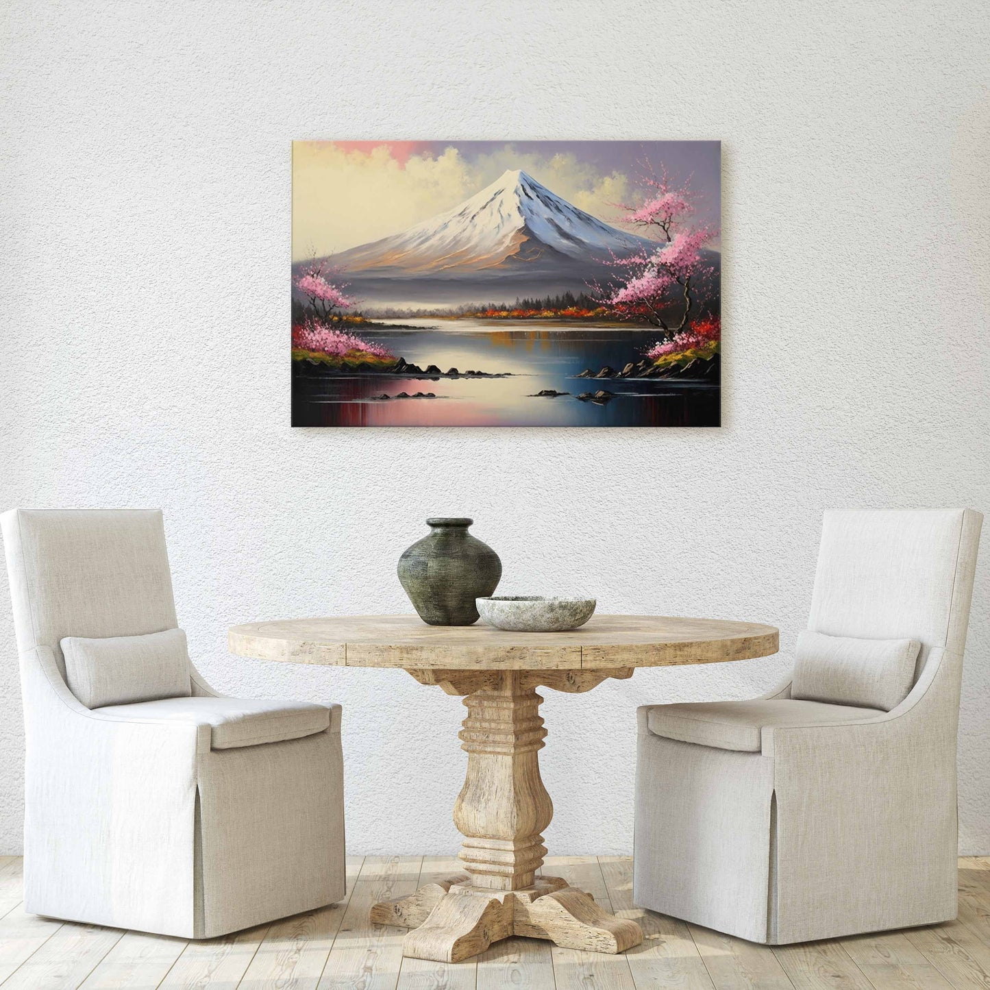 Mount Fuji Canvas Art Ready To Hang Large Print, Oil Painting, Landscape