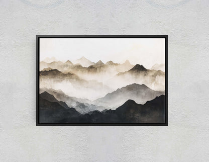 Foggy Mountain Art, Misty Mountains, Nature Painting