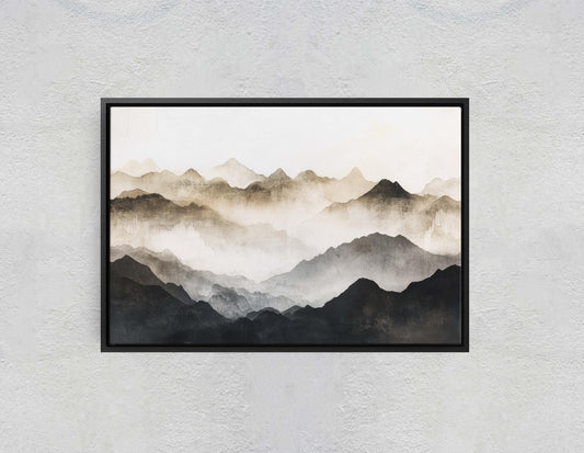 Foggy Mountain Art, Misty Mountains, Nature Painting