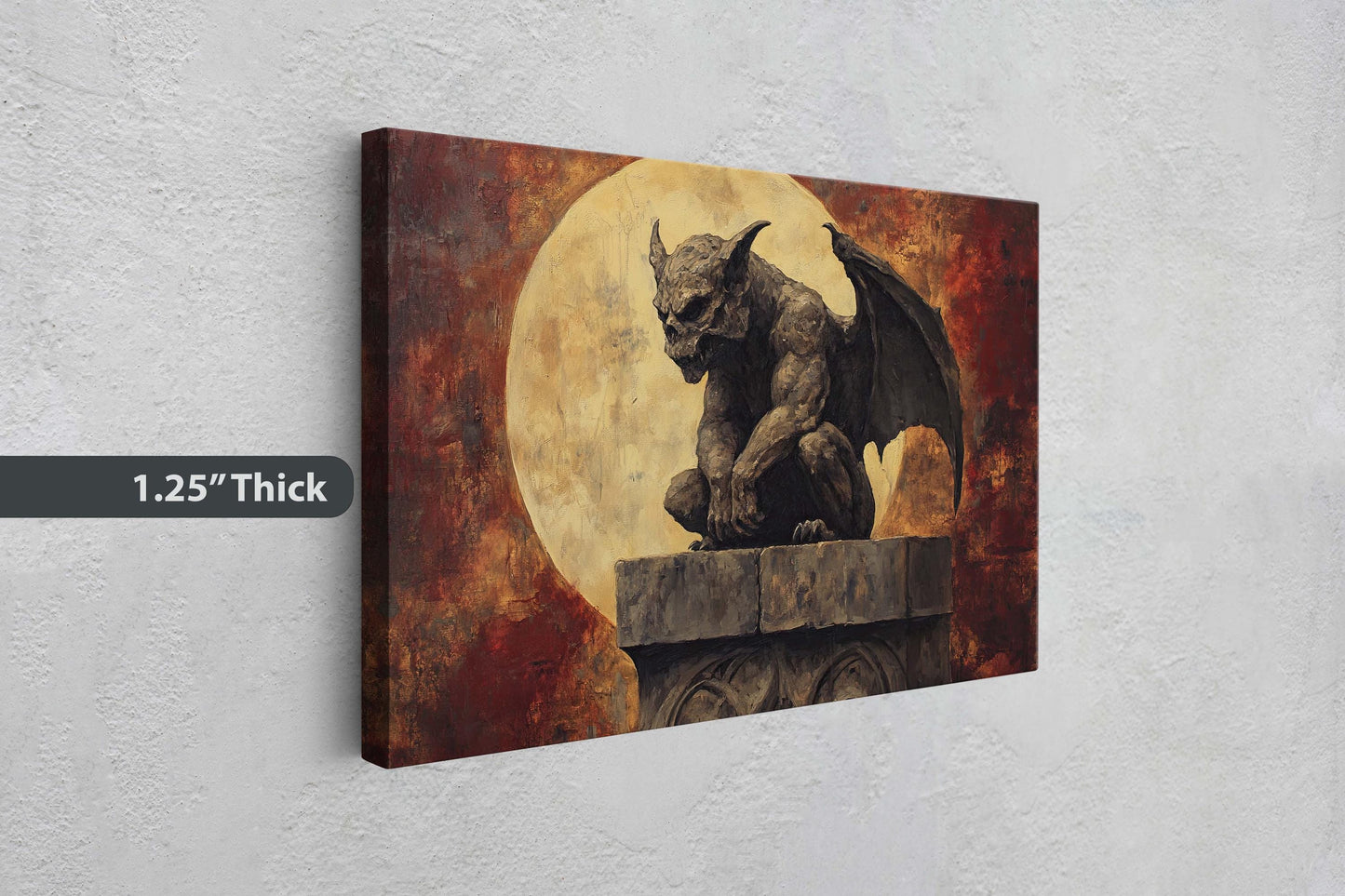 Gargoyle Night, Moon Gargoyle, Full Moon, Creepy Art, Gothic Halloween, Dark Academia, Dark Arts