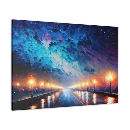 City Starry Night Canvas Art Ready To Hang