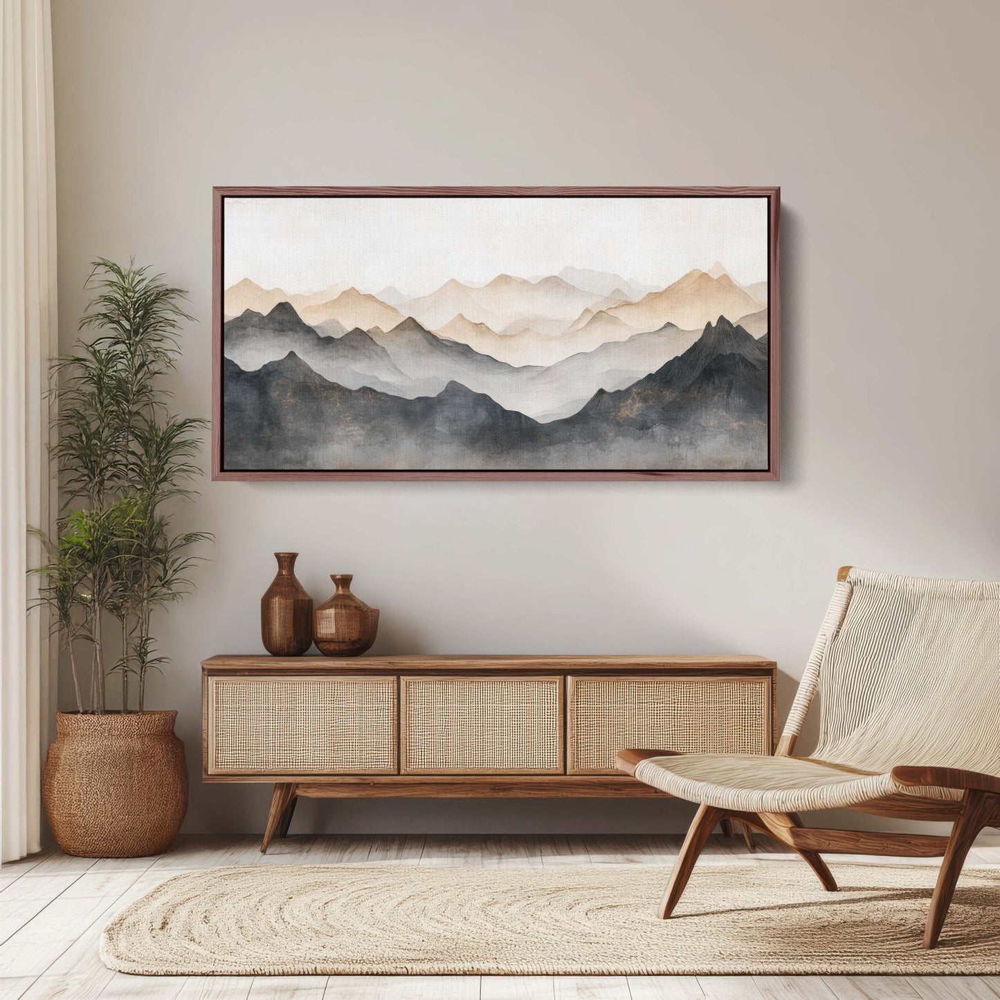 Misty Mountains, Foggy Landscape, Abstract Mountains, Contemporary Art