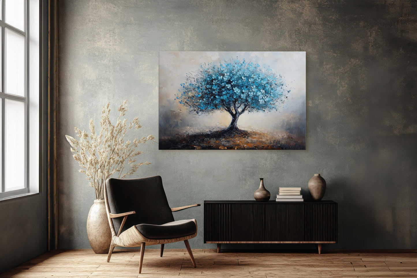 Blue Japanese Blossom, Cherry Blossom, Maple Blossom, Fantasy Art