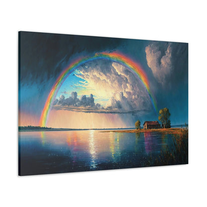 Rainbow Lakeside Canvas Art Ready To Hang