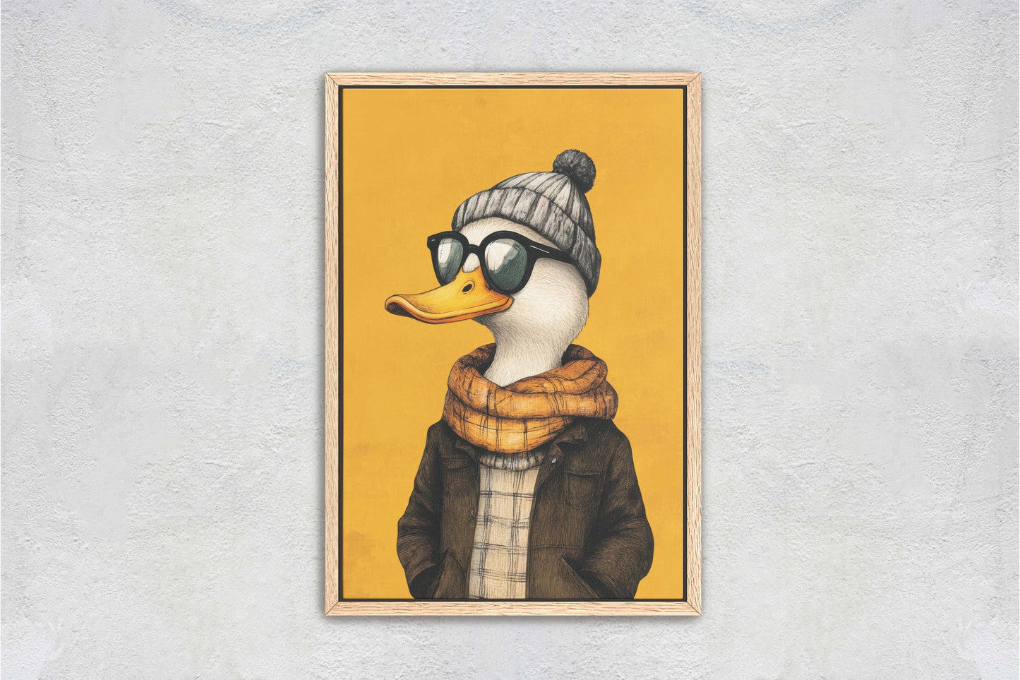 Hipster Duck, Pop Art, Modern Decor, Street Art, Animal Art, Unique Art, Animal Sunglasses, Kids Room, Boys Room