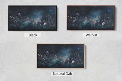 Wildflowers at Night, Flowers in Darkness, Night Time, Moody Botanical