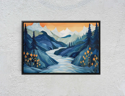 Snowy Mountain on Canvas, Subdued Color, Mountain Spring, Landscape, Neutral Tones, Ready to Hang, Large Print, Colorado Mountain, Minimal