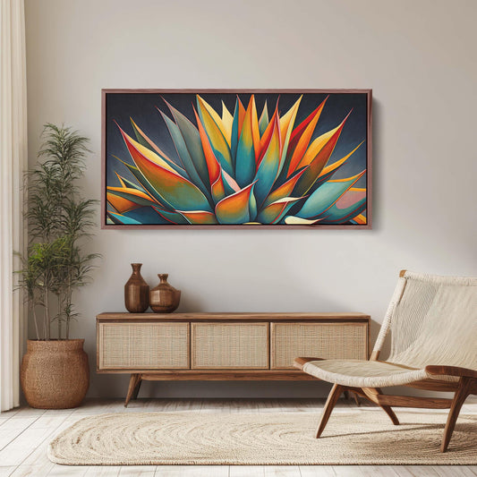 Vibrant Agave Art, Succulent Decor, Mexican Folk Art, Cactus Decor, Contemporary Print