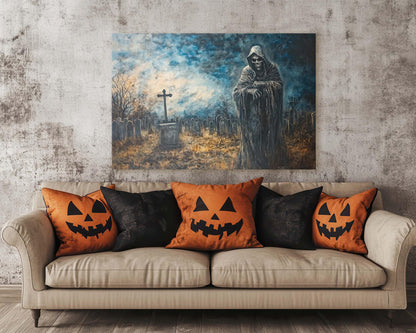 Grim Reaper, Death Cemetery, Graves Night, Creepy Art, Gothic Halloween, Dark Academia, Dark Arts