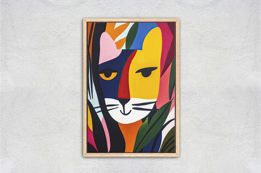 Abstract Cat Decor, Cat Pop Art, Matisse Inspired, Modern Art