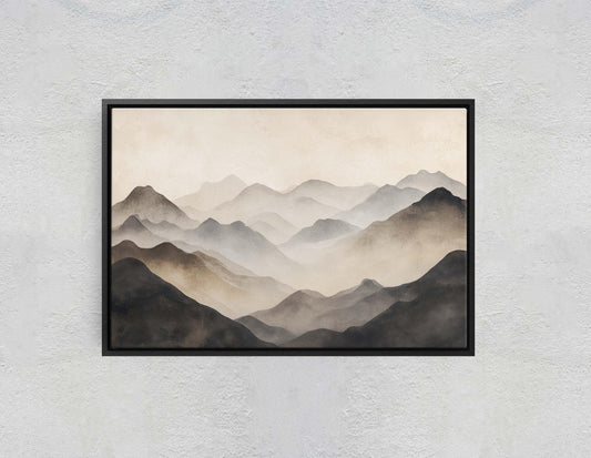 Foggy Mountain Art, Misty Mountains, Nature Painting