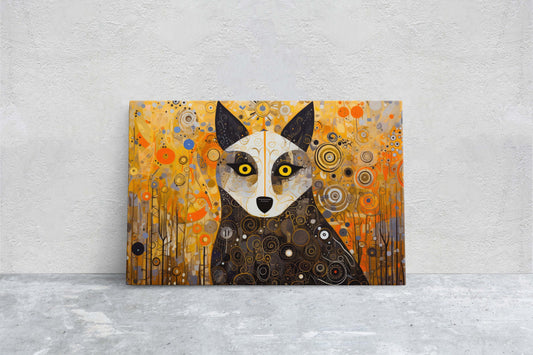 Abstract Animal Art, Wolf Painting, Symbolism Dog, Modern Art, Contemporary Decor, Surrealism, Modernism, Framed Canvas, Large Art Print
