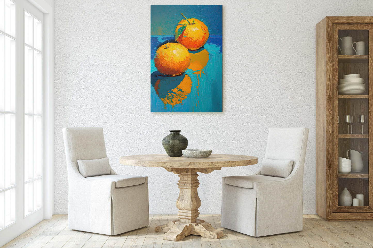 Oranges Painting, Still Life, Contemporary, Modern Decor, Food Decor, Kitchen Art, Dining room, Ready to Hang, Large Print, Traditional