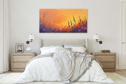Orange Sunset, Wildflowers Print, Orange Sunrise, Floral Print, Botanical Art