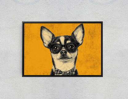 Hipster Chihuahua, Pop Art, Modern Decor, Street Art, Animal Art, Unique Art, Kids Room, Boys Room, Girls Room