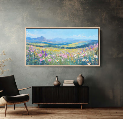 Wildflower Mountain, Spring Flowers, Scenic Nature, Floral Print