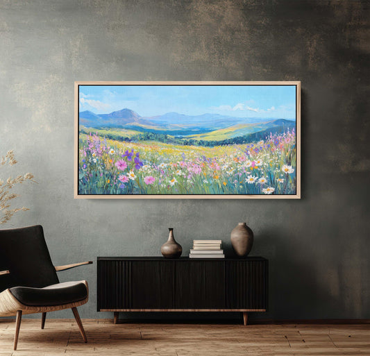 Wildflower Mountain, Spring Flowers, Scenic Nature, Floral Print