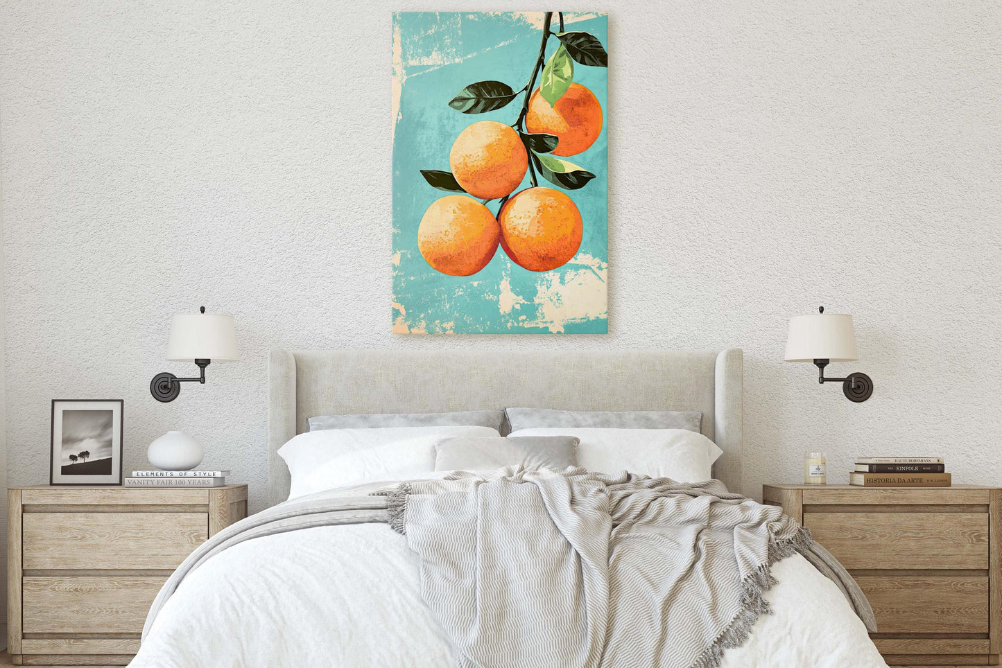 Vintage Oranges, Orange Still Life, Retro Food, Fruit Art
