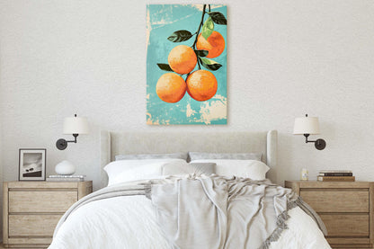 Vintage Oranges, Orange Still Life, Retro Food, Fruit Art