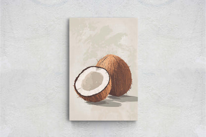 Coconut Print, Coconut Still life, Food Decor, Bahamas Decor, Tiki Decor