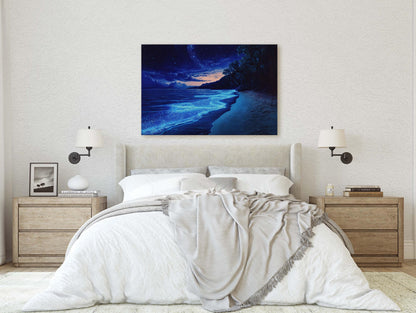 Beach Night Sky, Starry Beach, Bioluminescence, Night Beach