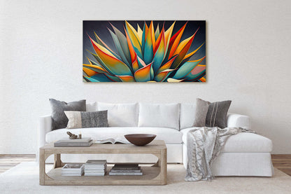 Vibrant Agave Art, Succulent Decor, Mexican Folk Art, Cactus Decor, Contemporary Print