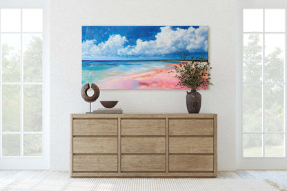 Las Coloradas Painting, Yucatán Mexico, Pink Beach, Salt Beach