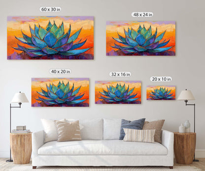 Abstract Agave, Agave Painting, Succulent Art, Desert Art