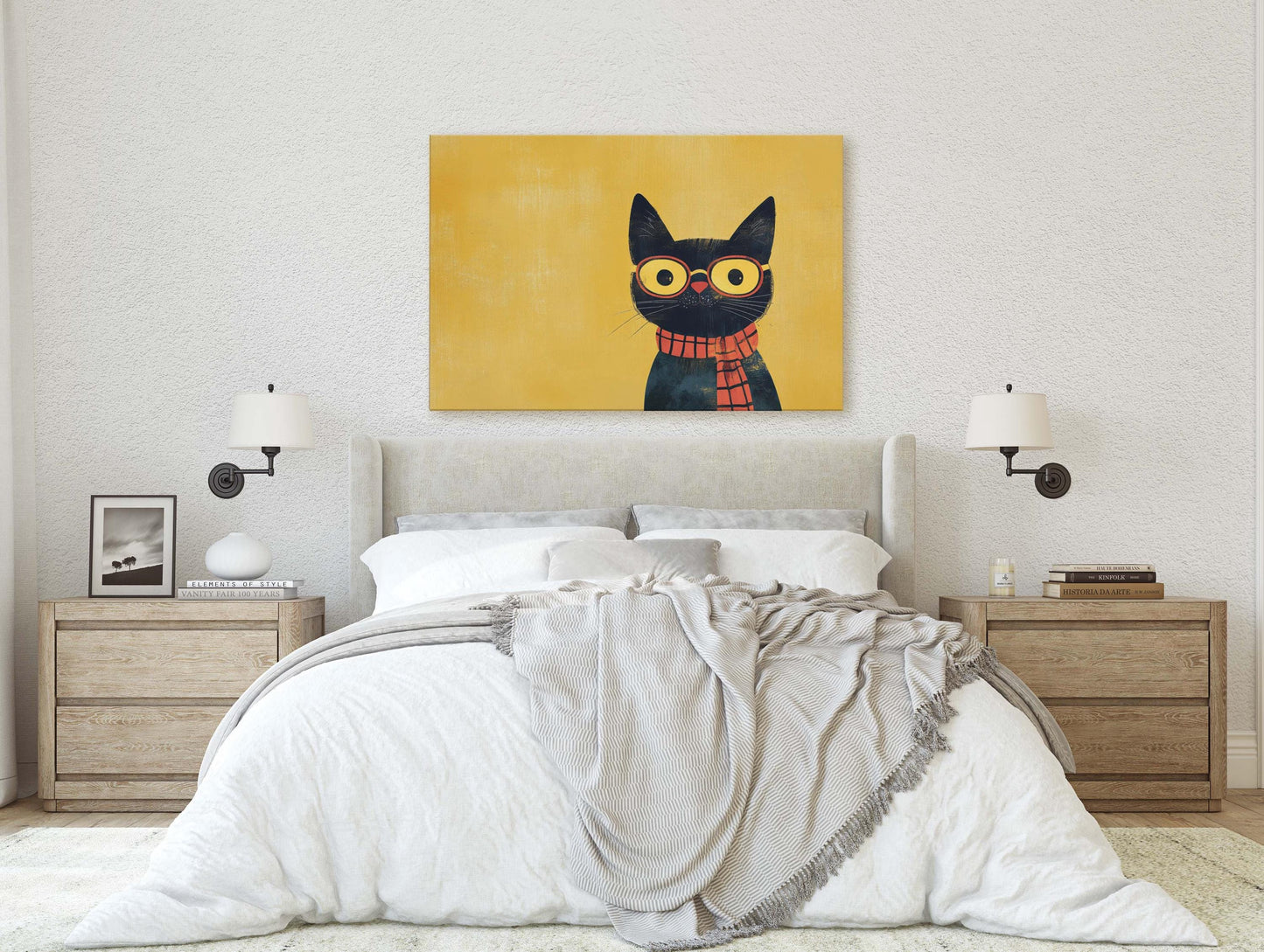 Hipster Cat, Pop Art, Modern Decor, Street Art, Animal Art, Unique Art, Kids Room, Boys Room, Girls Room