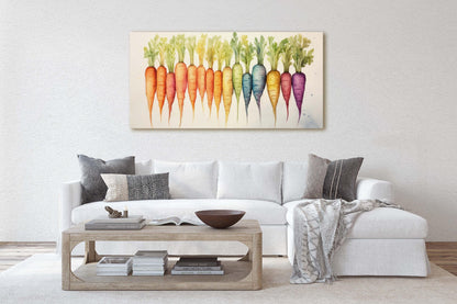 Heirloom Carrots Print, Rainbow Carrot, Farm Decor, Barn print, Food Art, Kitchen Decor, Dining Room
