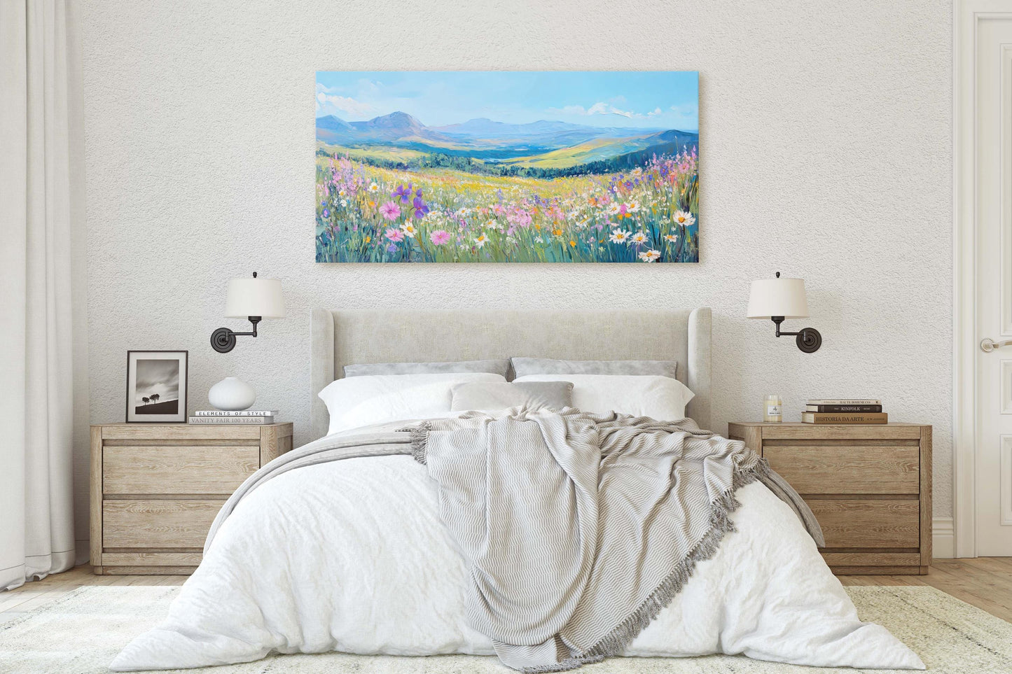 Wildflower Mountain, Spring Flowers, Scenic Nature, Floral Print