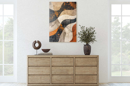 Wabi Sabi Artwork, Minimalist Lines, Neutral Tones, Brown Earth, Extra Large Print, Framed Canvas, Abstract, Texture
