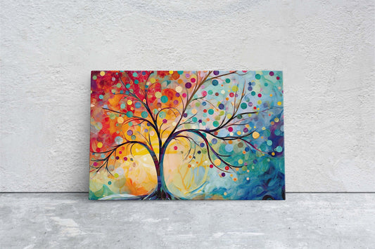 Tree of Life, Abstract Tree Art, Tree of Knowledge, Modern Tree Art, Bold Decor, Bright Color, Blossom Tree, Large Wall Art, Colored Forest
