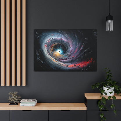 Black Hole Canvas Art Ready To Hang Large Print, Night Sky, Star Sky, Space Art, Watercolor, Oil Painting
