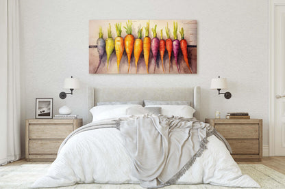 Rainbow Carrots, Barn print, Food Art, Kitchen Decor, Dining Room, Heirloom Carrots