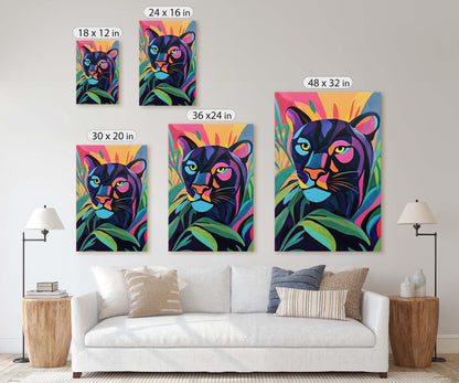 Abstract Panther Art, Modern Panther, Matisse Inspired, Pop Art