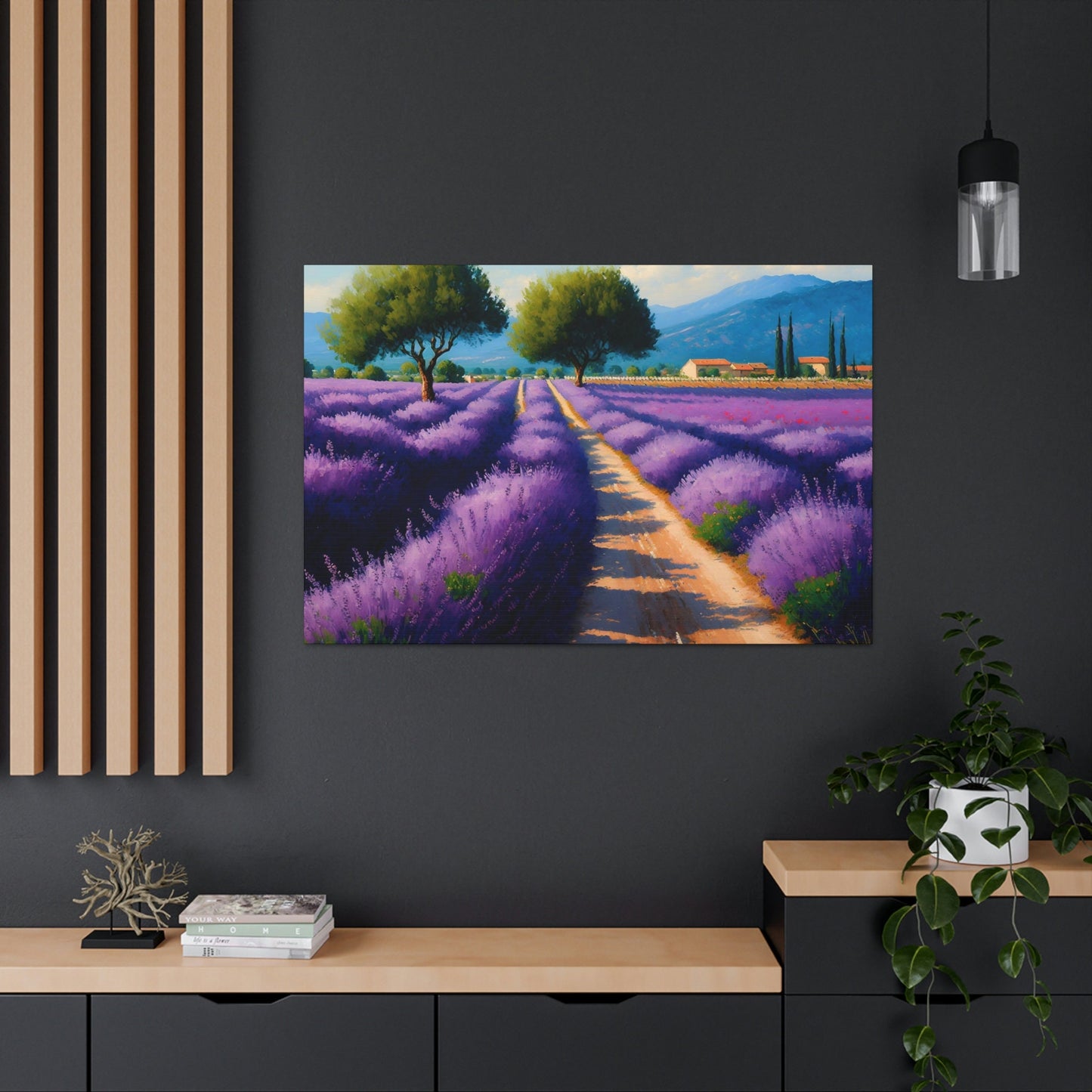 Lavender Field Landscape Canvas Art