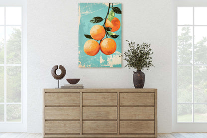 Vintage Oranges, Orange Still Life, Retro Food, Fruit Art
