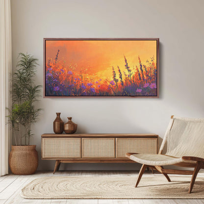 Orange Sunset, Wildflowers Print, Orange Sunrise, Floral Print, Botanical Art