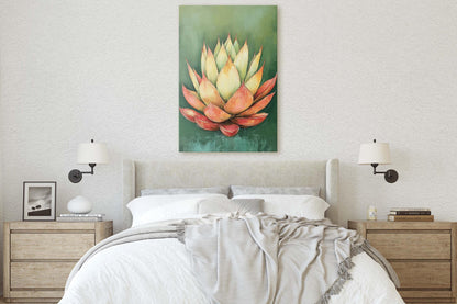 Red Green Agave, Abstract Agave, Minimalist Decor