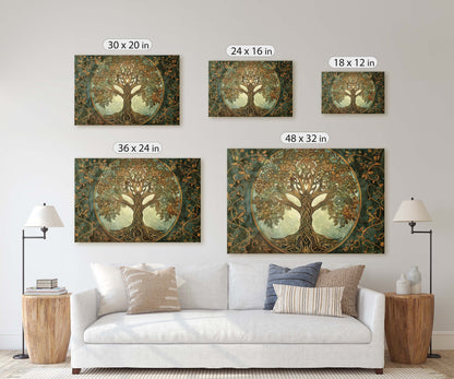 Tree of Life, Yggdrasil Painting, Celtic Art, Norse Mythology, Symbolic Artwork, Nature Decor, Abstract Nature, Large Print